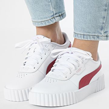 Puma - Baskets Femme Carina 3.0 Jr 401476 Puma White Port Rose Mauve