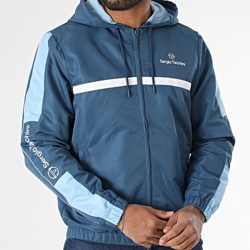 Sergio Tacchini - Prannie 40846 Giacca con cappuccio e zip a righe blu chiaro