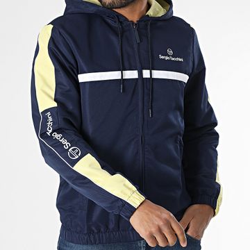 Sergio Tacchini - Prannie 40846 Giacca con cappuccio e zip a righe bianche e gialle di Marina