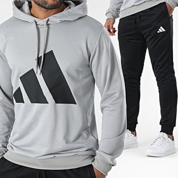 Adidas Sportswear - JI8870 Tuta da ginnastica nera e grigia