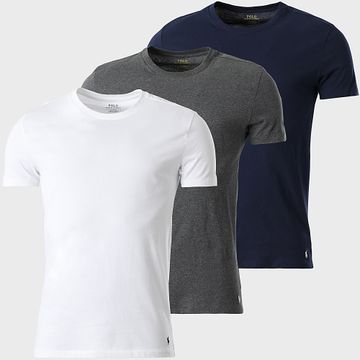 Polo Ralph Lauren - Original Player 3 Tee Shirts Bianco Navy Carboncino Grigio Screziato