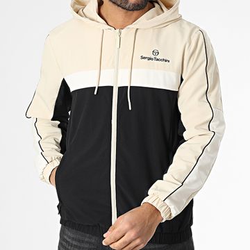 Sergio Tacchini - Alata 41054 Giacca con zip beige e nera con cappuccio