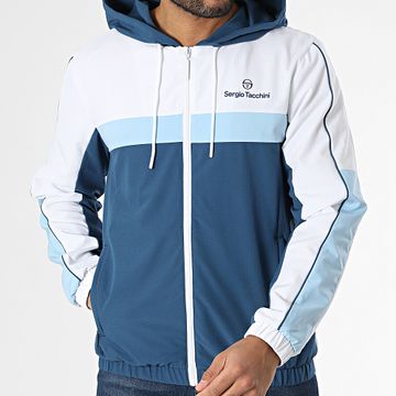 Sergio Tacchini - Alata 41054 Giacca con zip e cappuccio blu navy bianco