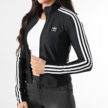 Adidas Originals - Giacca con zip a righe da donna JD5025 Nero