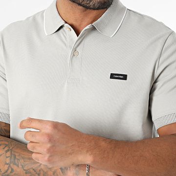 Calvin Klein - Polo manica corta Piqué Multi Tipping 4141 Grigio chiaro