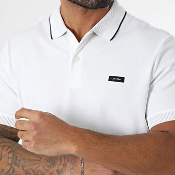 Calvin Klein - Polo manica corta Piqué Multi Tipping 4141 Bianco