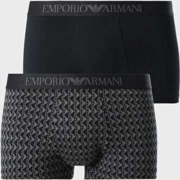 Emporio Armani - Set di 2 boxer EM001014-AF10797 nero grigio antracite