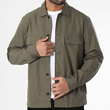 Calvin Klein - Camicia over in misto cotone 3815 verde kaki