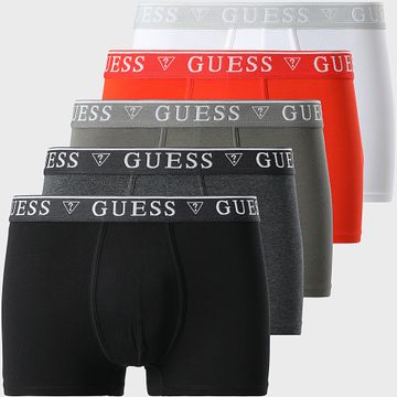 Guess - Set di 5 boxer U4YG16-K6YW1 Nero Grigio Bianco Arancione Grigio Antracite Screziato
