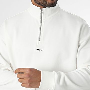 HUGO - Durty 244 Sweat Top con collo a zip 50525881 Bianco sporco