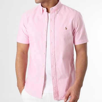 Polo Ralph Lauren - Camicia Slim Oxford a maniche corte rosa