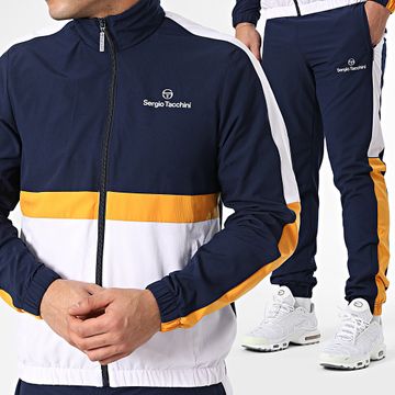 Sergio Tacchini - Tuta da ginnastica Alata Stripe 41055 Blu Navy Bianco Arancione