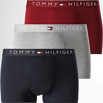 Tommy Hilfiger - Set di 3 boxer 3521 Navy Grey Heather Bordeaux