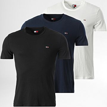 Tommy Jeans - Set di 3 camicie slim 1579 bianco nero blu navy