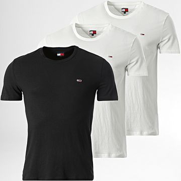 Tommy Jeans - Set di 3 camicie slim 1579 bianco nero