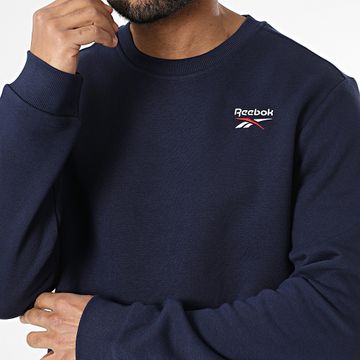 Reebok - Identity Felpa a girocollo in pile con logo piccolo 100202867 Blu Navy