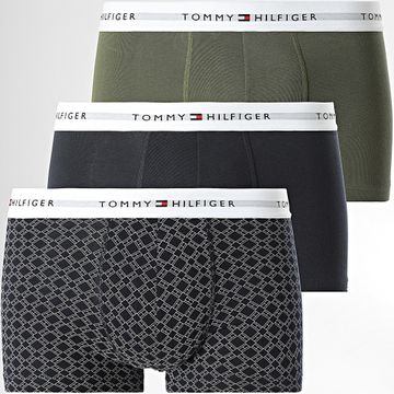 Tommy Hilfiger - Set di 3 boxer Khaki Verde Navy 2768