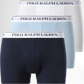 Polo Ralph Lauren - Set di 3 boxer bianchi, azzurri e marini