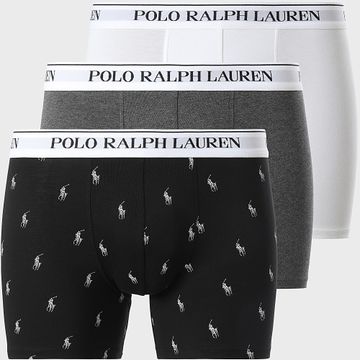 Polo Ralph Lauren - Set di 3 boxer bianco nero grigio antracite
