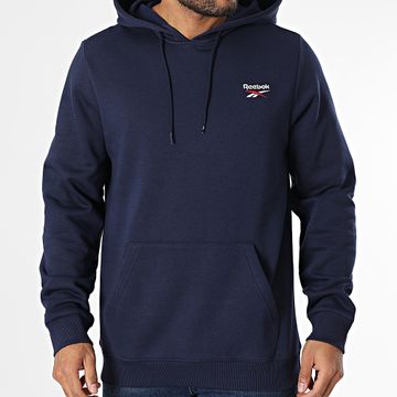 Reebok - Identity Small Logo Felpa con cappuccio in pile 100202877 Blu navy