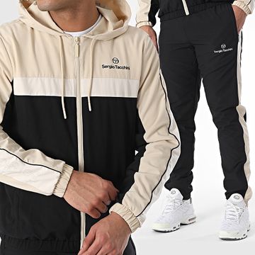 Sergio Tacchini - Tuta Alata 41054 41053 Nero Beige Bianco