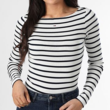 Tommy Hilfiger - Maglietta a maniche lunghe da donna Boat 1350 White Navy Stripe