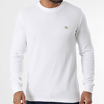 Calvin Klein - Felpa girocollo Waffle 7117 Bianco