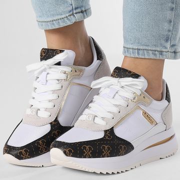 Guess - Scarpe da ginnastica da donna FLPEG3FAL12 Bianco Marrone