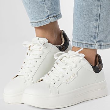 Guess - Sneakers donna FLPWINFAL12 Bianco Marrone