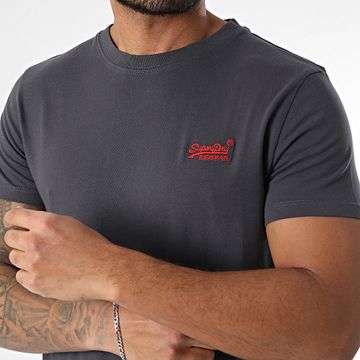 Superdry - T-shirt Essential con ricamo del logo M1011245A Grigio antracite