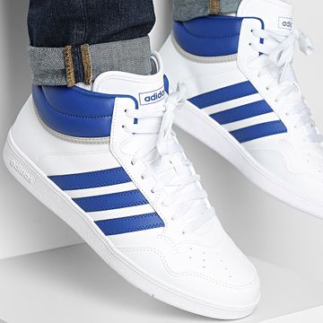 Adidas Sportswear - Hoops 4.0 Mid Sneakers JQ9999 Calzature Bianco Blu Reale Grigio Due
