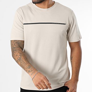 Jack And Jones - Maglietta Fusion full branding beige