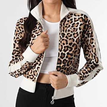 Puma - Giacca donna T7 Leo Luxe Zip 632342 Beige Leopard