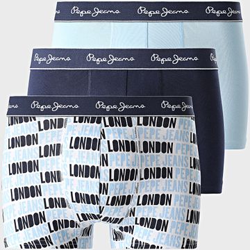 Pepe Jeans - Set di 3 boxer PMU11175 Bianco Azzurro Navy