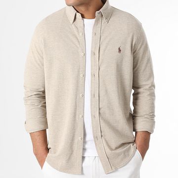 Polo Ralph Lauren - Camicia a maniche lunghe in Oxford Chiné beige