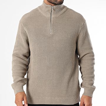 Classic Series - Cole 232039 Maglione beige con collo a zip