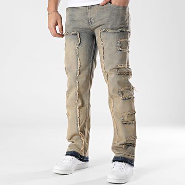 2Y Premium - Jeans in denim beige blu dal taglio regolare