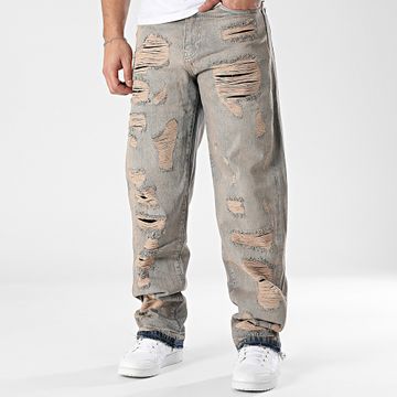 2Y Premium - Jeans in denim beige blu dal taglio regolare