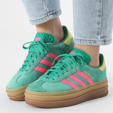 Adidas Originals - Gazelle Bold Sneakers Donna W JH9668 Court Green Lucid Pink Pure Sulfur