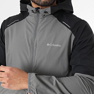 Columbia - Giacca a vento con cappuccio Tech Nylon 2119833 Nero Grigio carbone