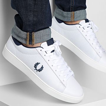 Fred Perry - Spencer Mesh Pelle B9308 Scarpe da ginnastica bianche