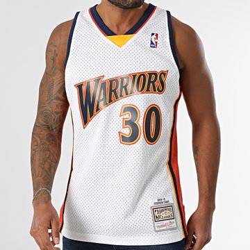 Mitchell and Ness - Maglia da basket bianca dei Golden State Warriors