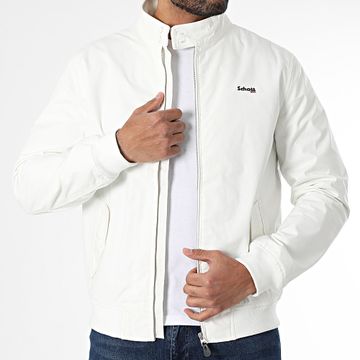 Schott NYC - Giacca Macole con zip bianca