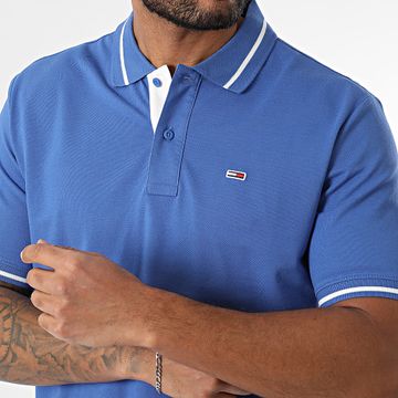 Tommy Jeans - Polo manica corta con punta 0745 blu reale