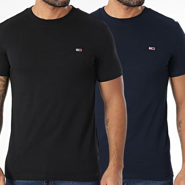 Tommy Jeans - Set di 2 magliette in jersey 0687 nero blu navy