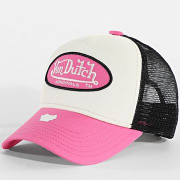 Von Dutch - Boston Cappello Trucker 7030777 Bianco Nero Rosa