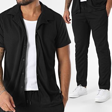 Zayne Paris  - Set camicia nera a maniche corte e pantaloni da jogging