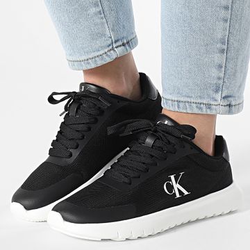 Calvin Klein - Donna 3 Eva Runner Mesh 1750 Nero Bianco Luminoso Sneakers