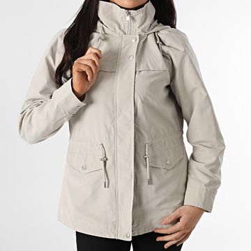 Only - Starline Giacca con zip con cappuccio beige da donna