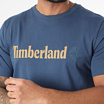 Timberland - Maglietta con logo lineare A5UPQ Blu marino